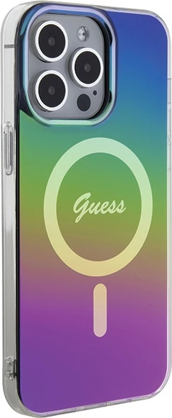 Mbështjellës Guess IML Iridescent MagSafe për iPhone 15 Pro Max 6.7", shumëngjyrësh
