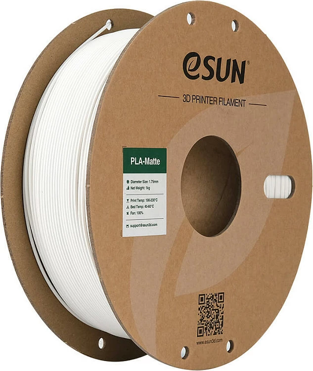Filament për 3D printer eSun ePLA-Matte, 1.75mm, 1kg, e bardhë qumështi