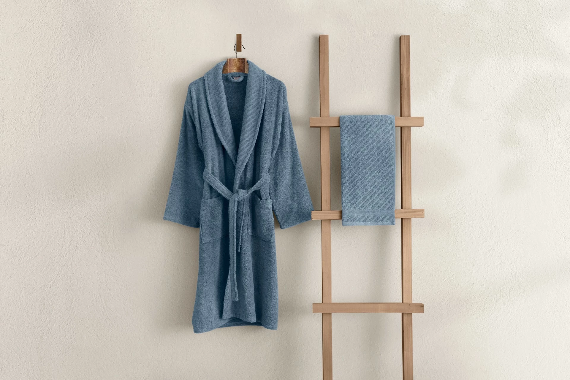 Set bathrobe me peshqir, ngjyrë kaltër, 2 copë, Mijölnir, 1051A-044-1