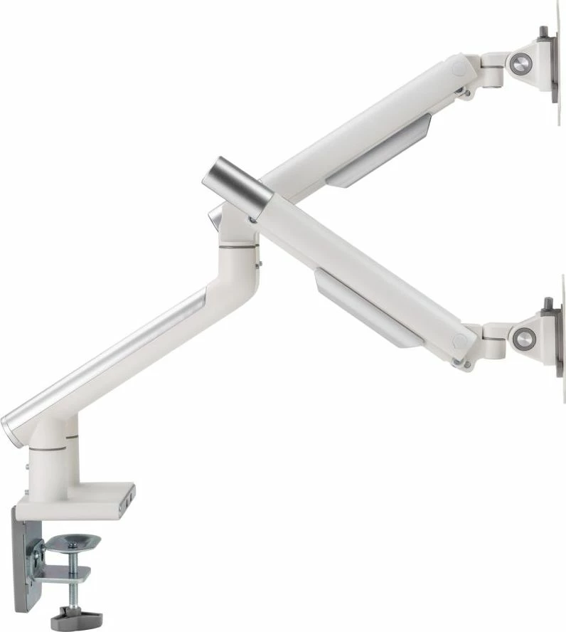 Mbajtëse monitori për tavolinë Art RAMM L-20GD, për 2 monitorë 17\"-32\", VESA 75x75/100x100, deri 9 kg, gas spring, e bardhë