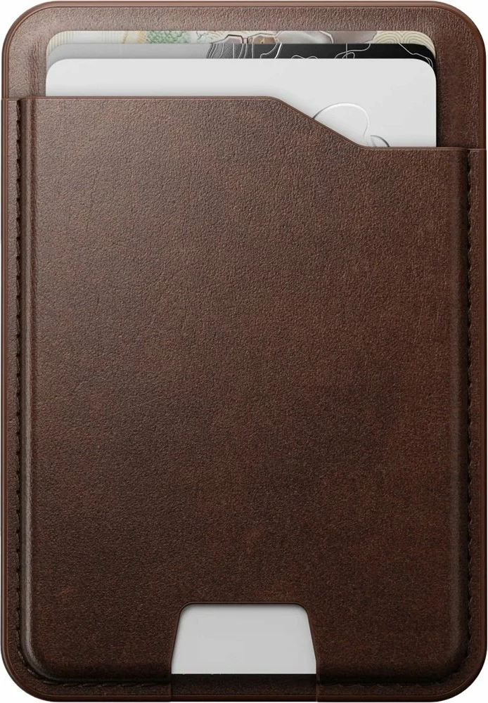 Kuletë lëkure MagSafe Nomad Leather Mag Wallet me Apple Find My, 1-4 kartela, kafe