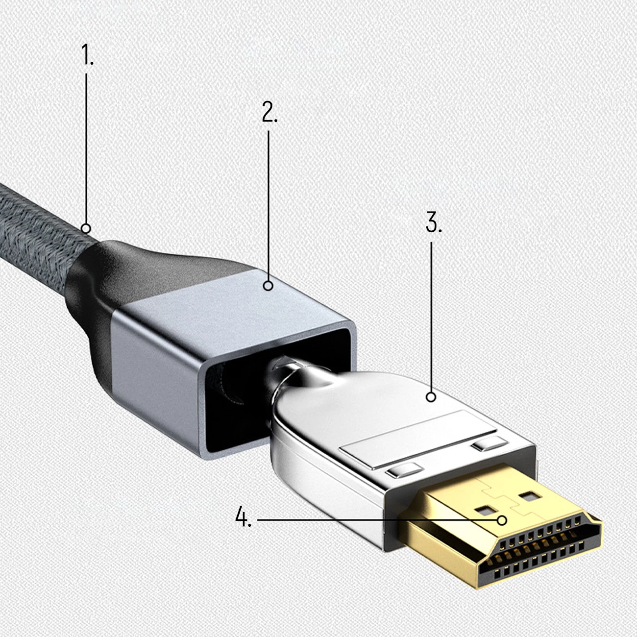 Kabllo HDMI Wozinsky WHDMI-20, 2m, 8K, 48Gbps, argjendtë