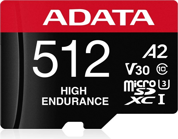 Kartelë memorie ADATA High Endurance 512 GB MicroSDXC, e kuqe, me adapter