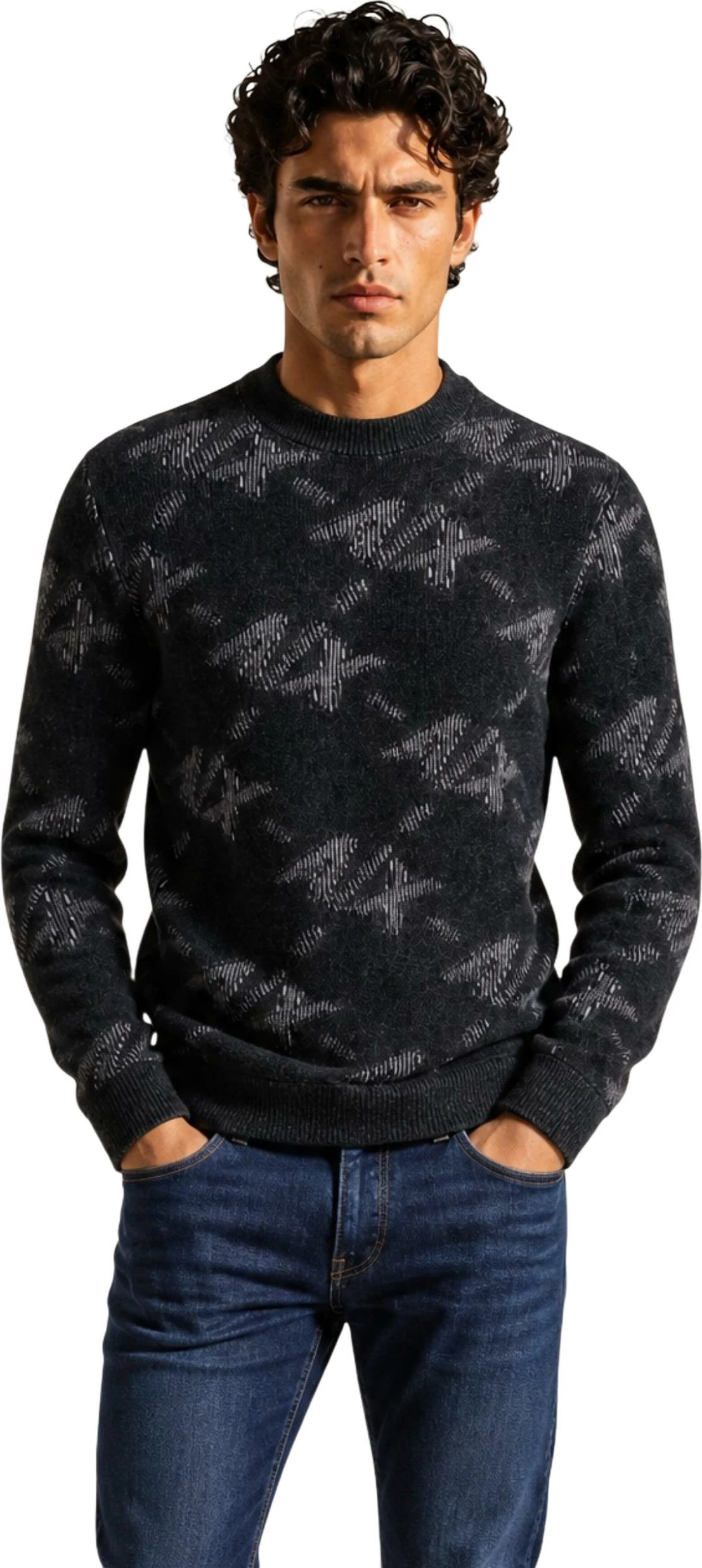 Xhemper për meshkuj Armani Exchange XM002992 AF16916, zi-gri