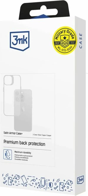 Maskë telefoni 3mk Satin Armor Case+ iPhone 13 Pro Max, e zezë