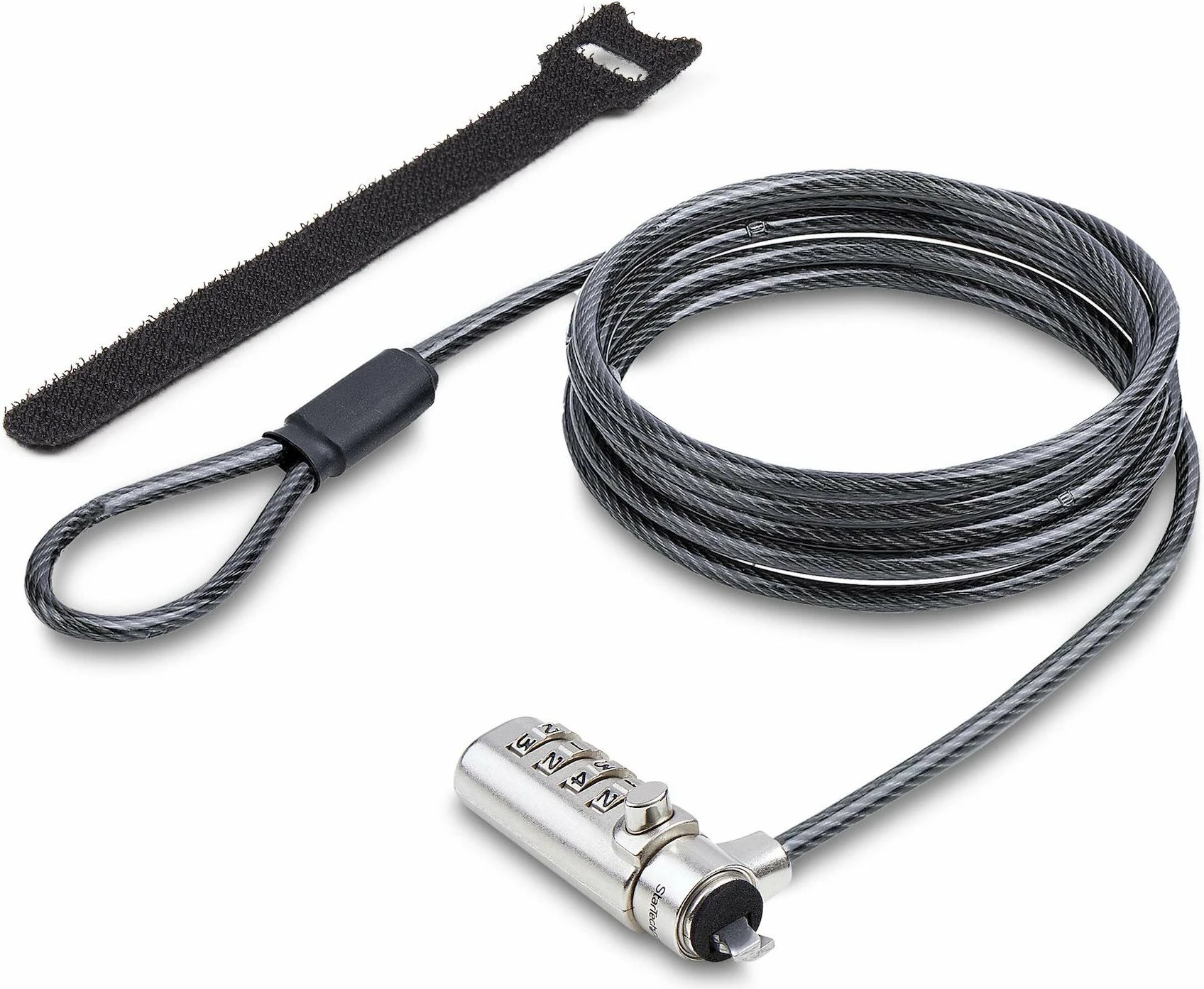 Kablë sigurie StarTech SNANOC4D-LAPTOP-LOCK 1.5 m me kyç kombinimi Kensington Nano, e zezë