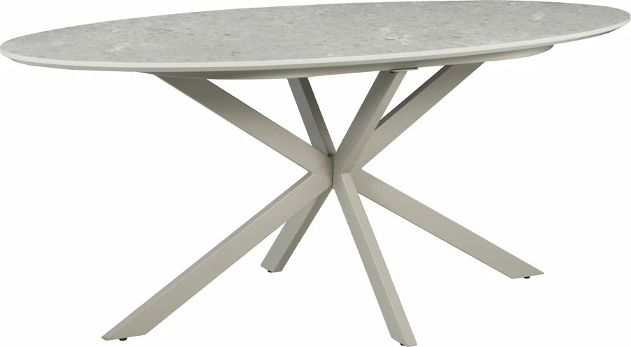 Tavolinë CASPIAN, ngjyrë gri me dizajn mermeri, 180x90x75 cm