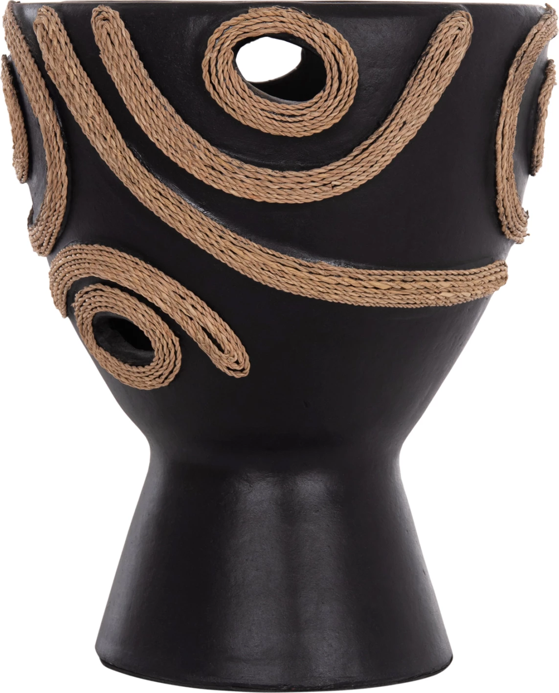 Vazo dekorative tavoline DEAN, terrakotë e zezë, FH4678.01, 23x29cm