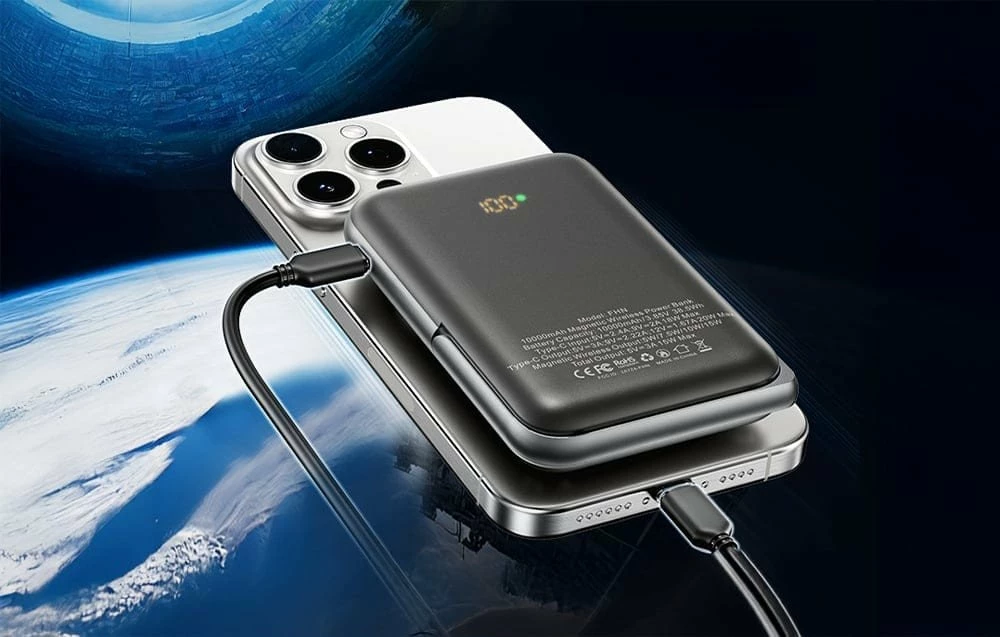 Powerbank Vention FHNW0 10000mAh 20W me karikim magnetik/induksion, i bardhë