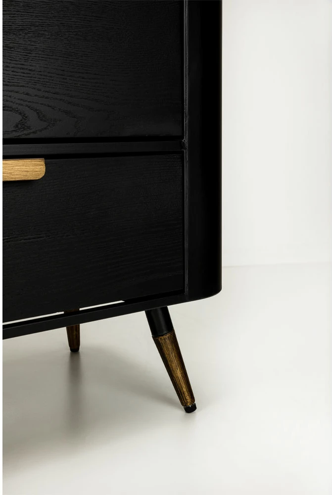 Komodë Colombo, e zezë me detaje të arta, 118x39x77