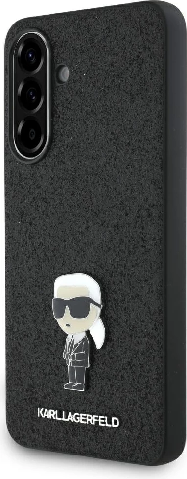 Mbështjellës Karl Lagerfeld Fixed Glitter Ikonik Logo Metal Pin për Samsung Galaxy A56, i zi