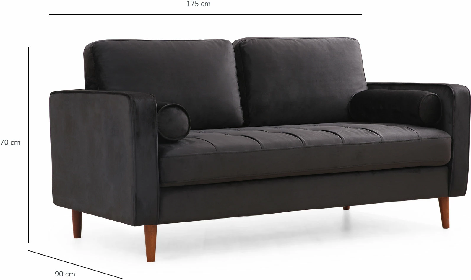Divan dy-vendësh Atelier del Sofa, Rome, ngjyrë e zezë