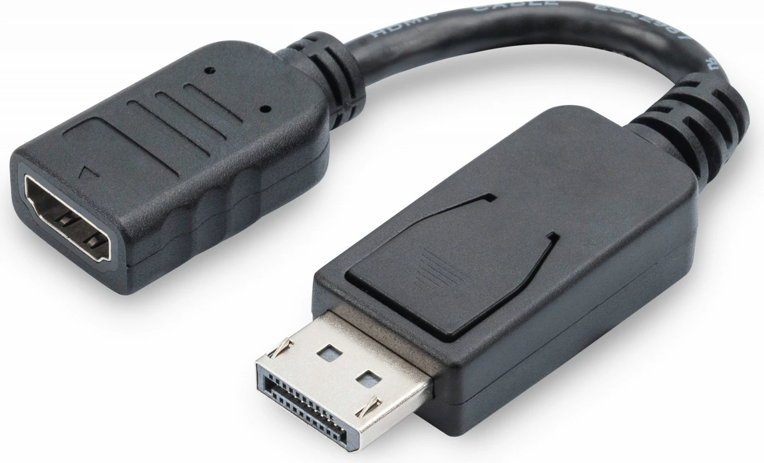 Adapter kabllo Digitus AK-340400-001-S, DisplayPort mashkull në HDMI femër, 0.15m, e zezë