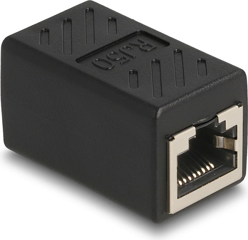 Adapter RJ50 DeLOCK, femër-femër, F/UTP, i zi
