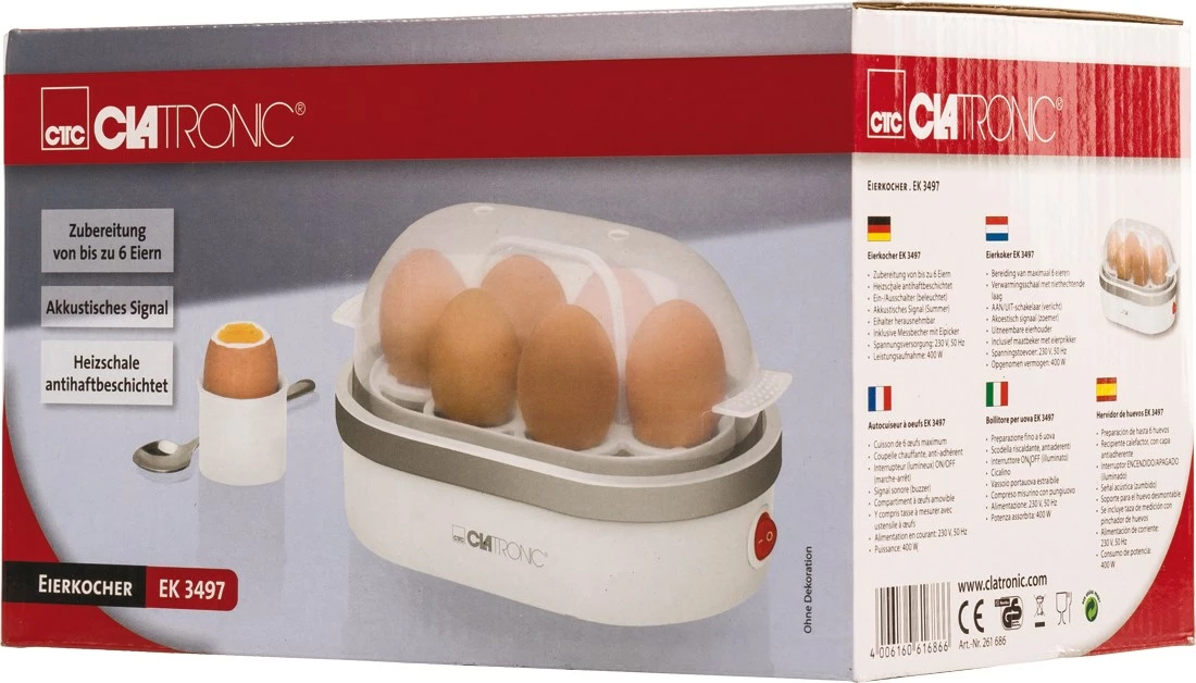 Paisje për zierjen e vezëve Clatronic HA-EGGBOIL-13, e bardhë