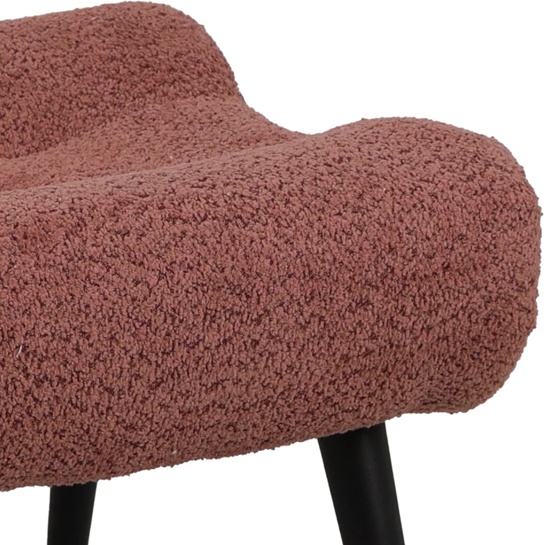 Stool - tabure boucle ngjyrë rozë e pluhurosur 68x58x40cm