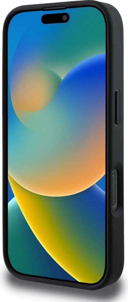 Mbështjellës Guess Grained Big 4G Logo Small Classic Logo për iPhone 16 Pro, i zi