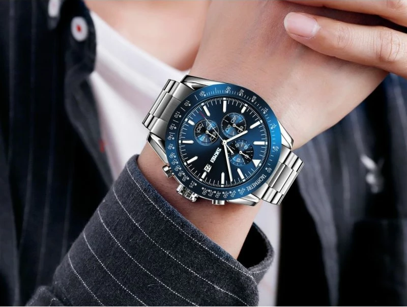 Orë dore për meshkuj Skmei, argjendtë