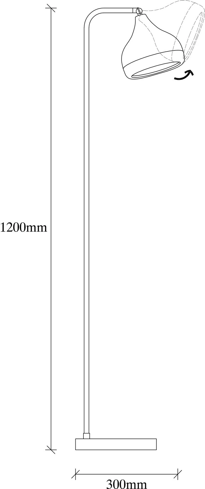 Llambë dyshemeje Opviq, Yıldo - 6906, e zezë dhe bakri, 120cm