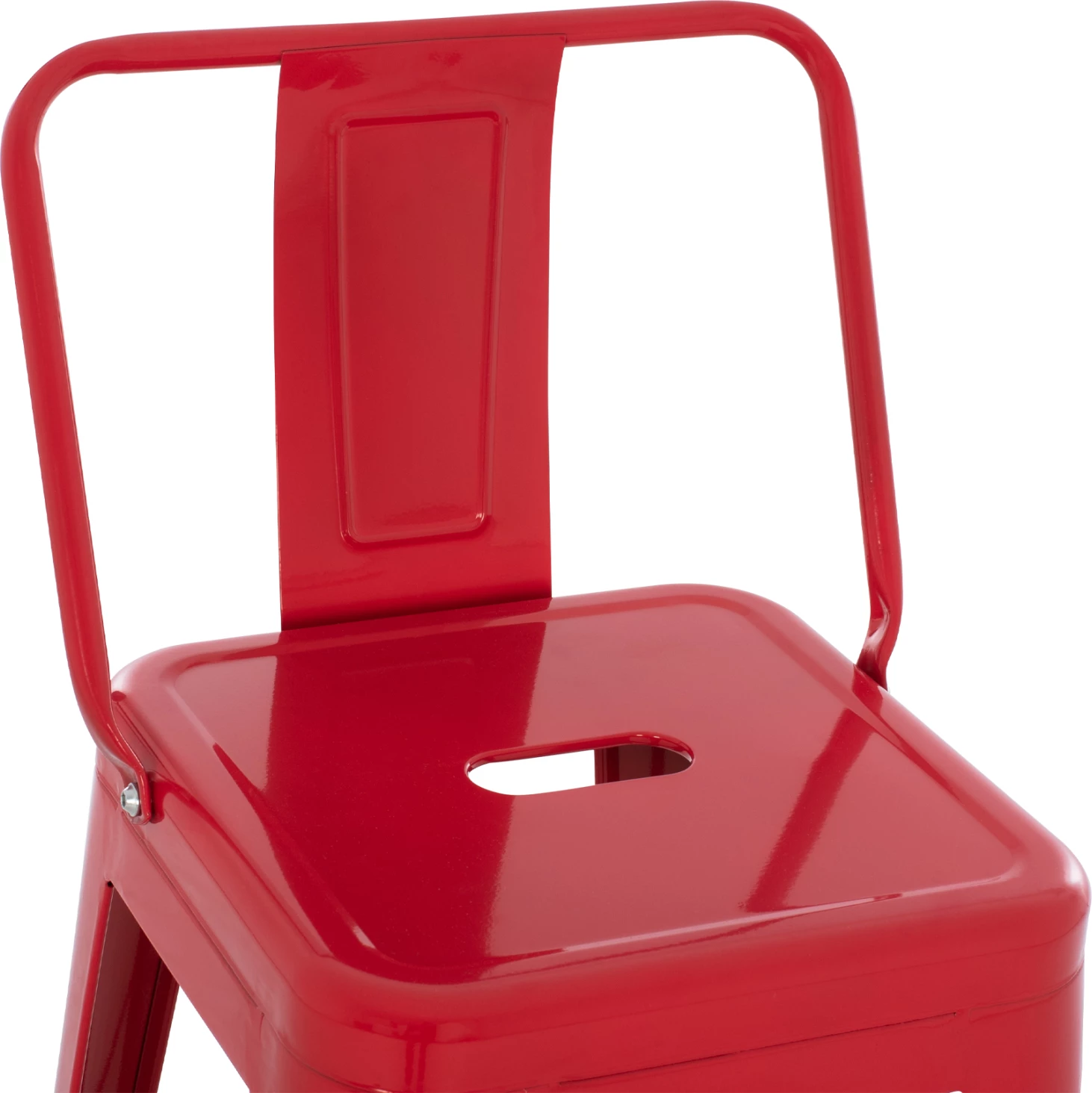 Karrige për bar metalike Melita me shpinë, ngjyrë e kuqe, FH8643.04, 43x43x100 cm