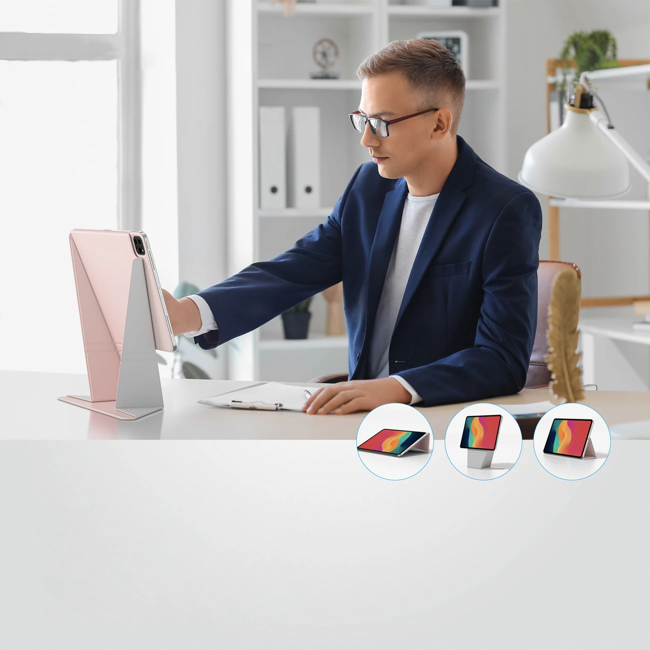 Mbështjellës tablet AmazingThing Matte Pro Mag Folio me stand për iPad Air 11" M3 (2025), rozë