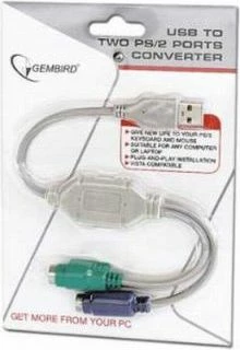 Adapter USB në PS/2 Gembird UAPS12, 2x PS/2, USB 2.0, i bardhë