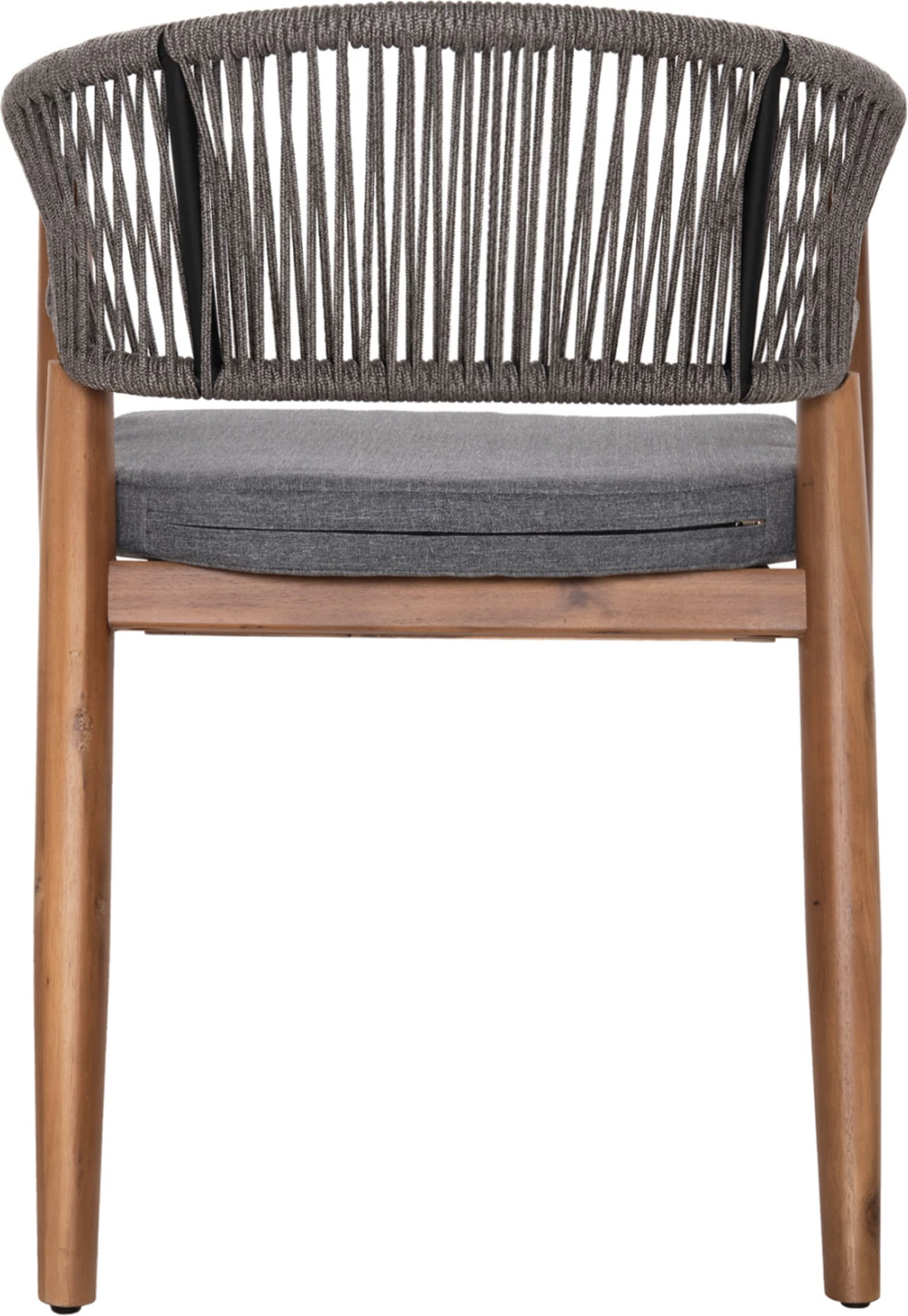 Karrige për tavolinë terase NAVAN FH6135.01 dru akacie natyrale-litar najloni gri 59x58x76Hcm., set prej 4 copë