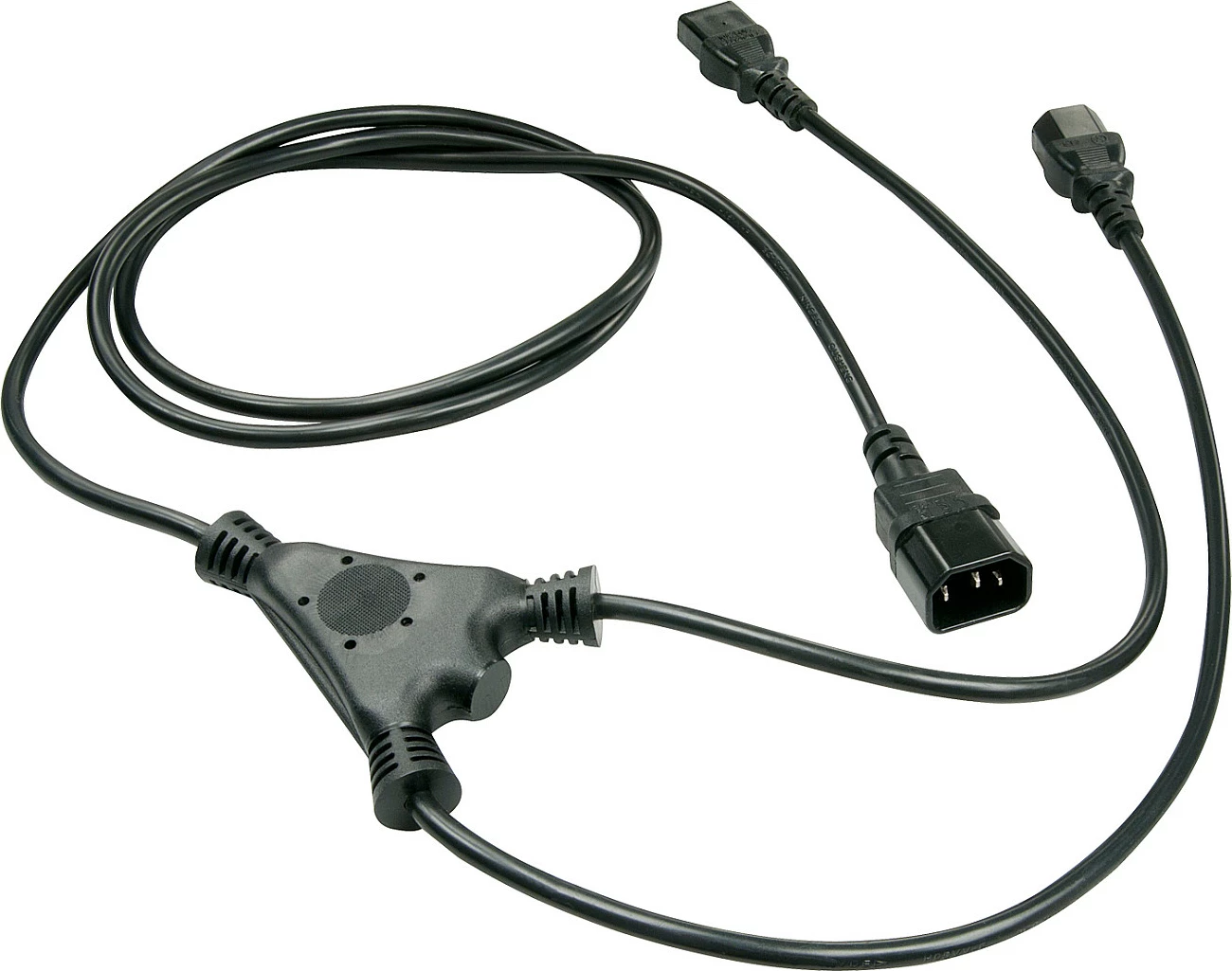 Kabllo energjie Y LINDY, 1xIEC320 C14 në 2xIEC320 C13, 2 metra, e zezë