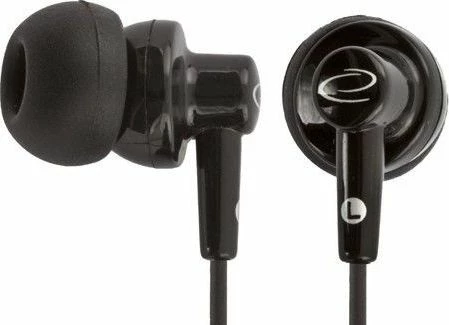 Kufje Esperanza EH124 X-BASS in-ear, 3.5 mm, kabllo 1.2 m, të zeza, set me 2 maja silikoni rezervë