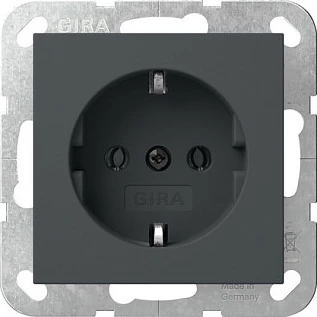 Prizë muri GIRA System 55 418828, SCHUKO, 16A 250V, antracit