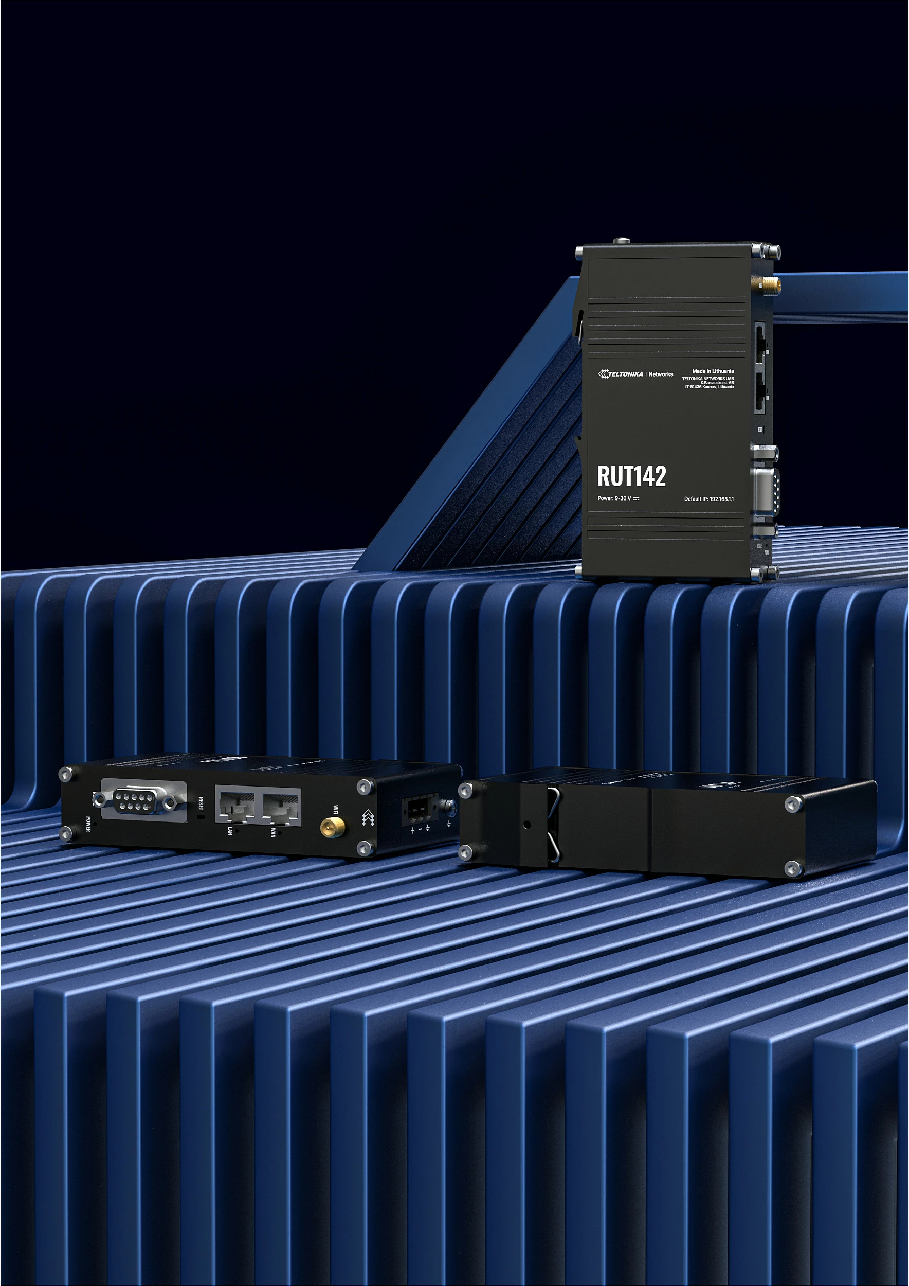 Router industrial Teltonika RUT142, WiFi 4, 2x RJ45 100Mb/s, RS232, IP30, i zi