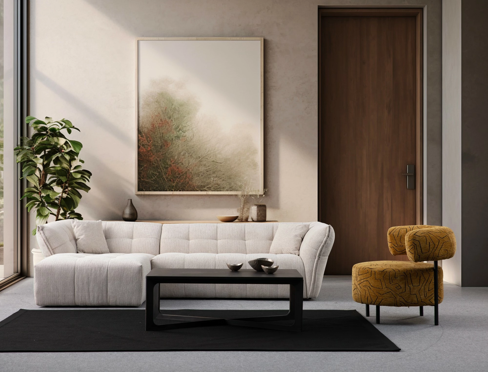 Këndore Boxer e bardhë, Atelier del Sofa, majtas