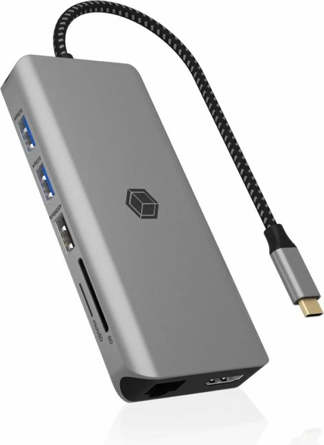 docking station USB-C ICYBOX IB-DK4061-CPD 12-në-1 Power Delivery 100W, antracit/zezë