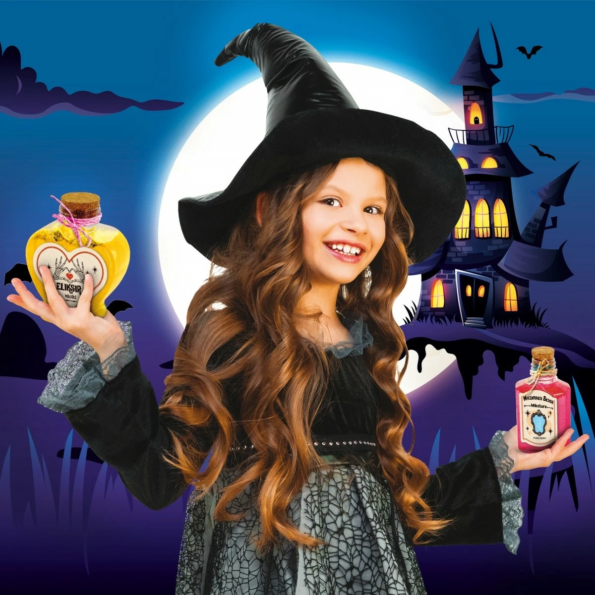 Set eksperimentesh shkencore, Lisciani, Crazy Science Witch's House 304-PL100255, edukativ për fëmijë 7+, pa bateri, set