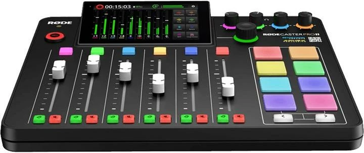 konsolë prodhimi audio, RØDE RodeCaster Pro II, për streaming dhe podcast, e zezë