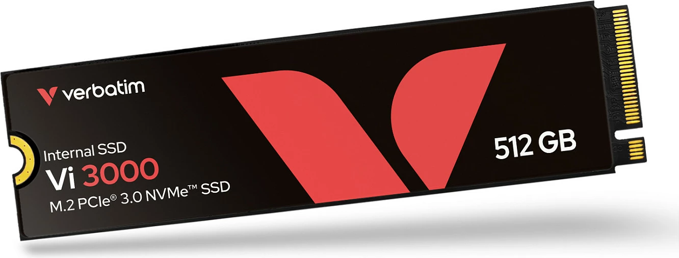 SSD Verbatim Vi3000 PCIe NVMe M.2 2280, 512GB, 3100MB/s, e zezë/kuqe