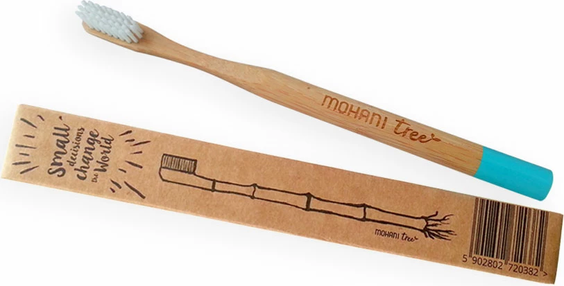 Furçë dhëmbësh Mohani Bamboo Turquoise Soft, 1 copë