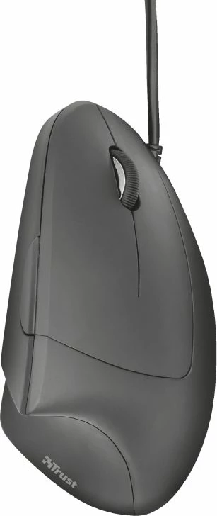 Maus ergonomik vertikal Trust Verto 22885 1600 DPI USB, 6 butona, për të djathtë, e zezë