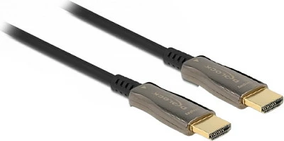 Kabllo HDMI optik aktiv DeLOCK 30m, 8K, 60Hz, e zezë/argjendtë