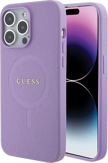 Mbështjellës Guess Saffiano MagSafe për iPhone 15 Pro, vjollcë