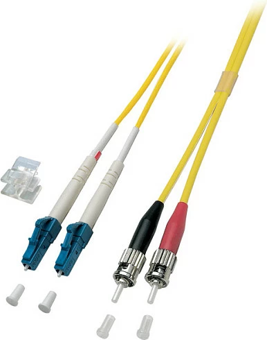 Kabllo patch fibra optike EFB Elektronik LC-ST, OS2 G.652D, duplex, 2 m, LSZH, 2 mm, e verdhë