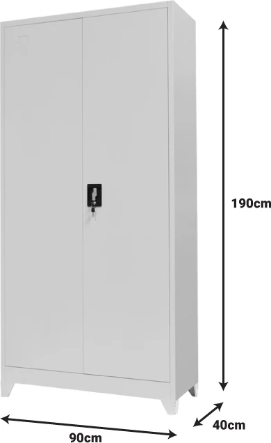 Dollap metalik ngjyrë gri e hapur 90x40x190cm