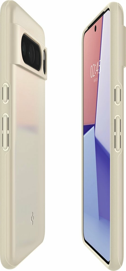 Mbështjellës Spigen Thin Fit për Google Pixel 8 Pro, TPU+PC, beige