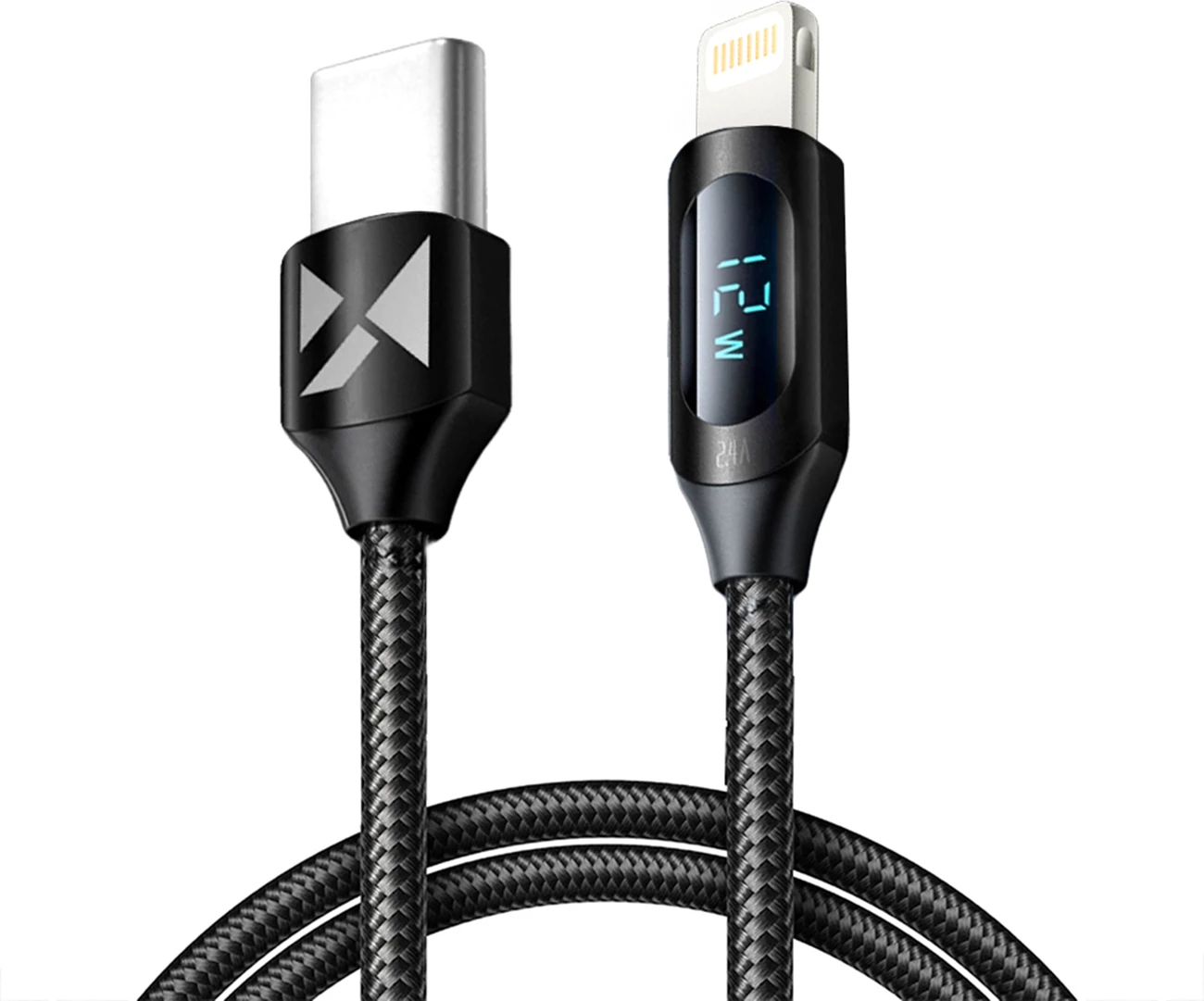 Mbështjellës kabllo Wozinsky WUCLC1, USB-C në Lightning, 1m, 36W, e zezë