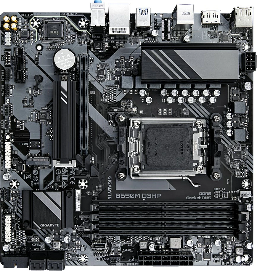 Pllakë amë Gigabyte B650M D3HP, Socket AM5, DDR5, PCIe 4.0, 2.5GbE LAN, e zezë
