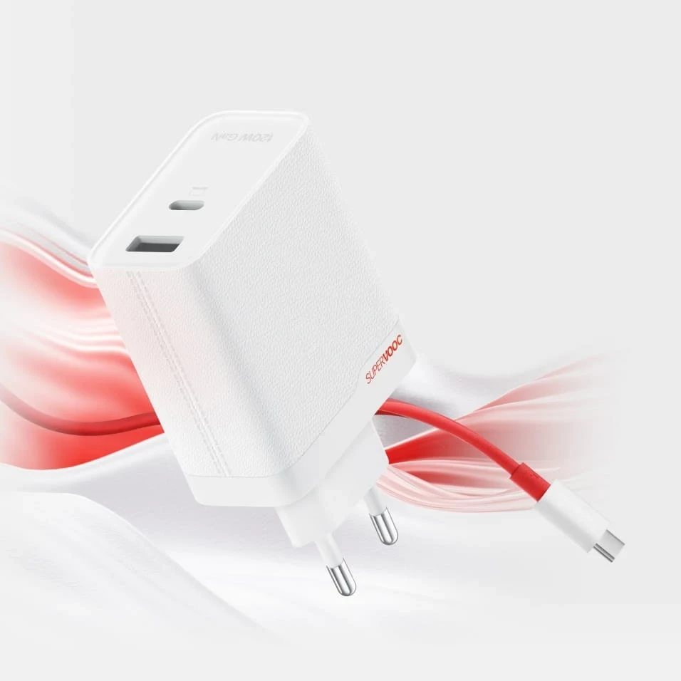 Karikues OnePlus SUPERVOOC, 120 W, USB-A dhe USB-C, Bardhë