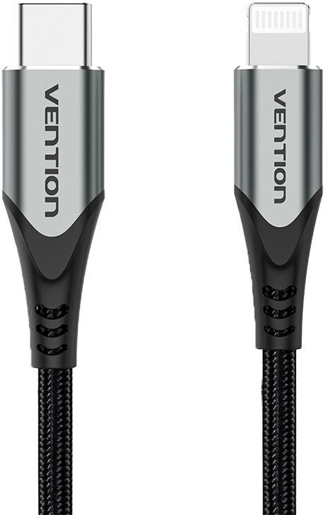 Kabllo USB-C në Lightning Vention TACHH, 2m, Gri