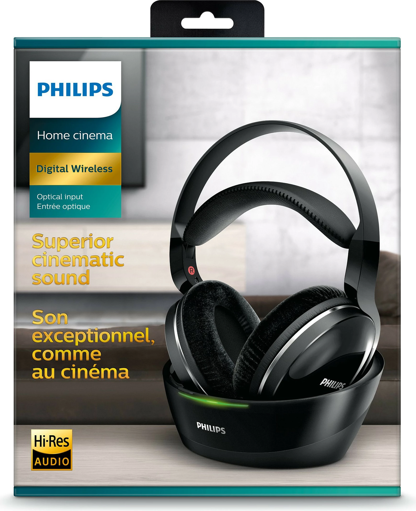 Kufje Philips SHD8850/12, wireless over-ear për TV, 20 orë, 3.5 mm, të zeza