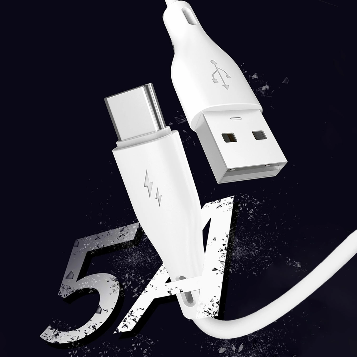 Kabllo Dudao L2T, USB në Type-C, 1m, 5A, Bardhë