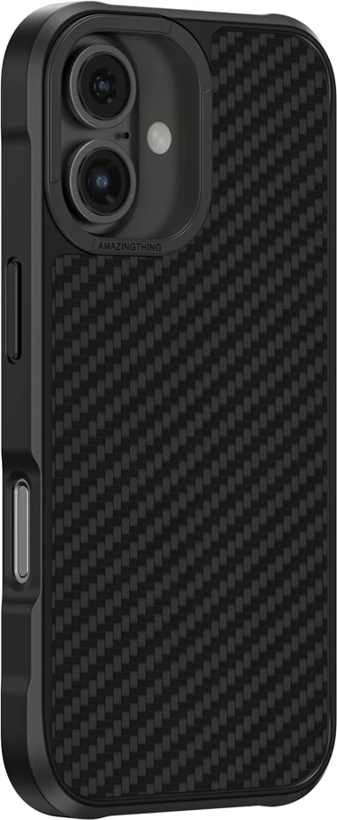 Mbështjellës AmazingThing Titan Max për iPhone 16, fibra aramidi 1500D, i zi